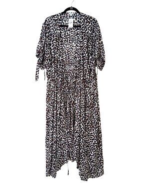 Deja Bleu Leopard Print Swimsuit Cover Size 2X NWT Ashley Stewart